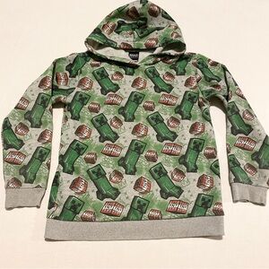 Mad Engine Minecraft Creeper & TNT Pullover Hoodie Size Large